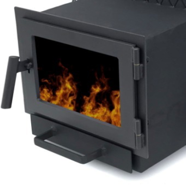 Sauna stove, mesh for stones 3 sides 14-18 m / cu., Door with glass